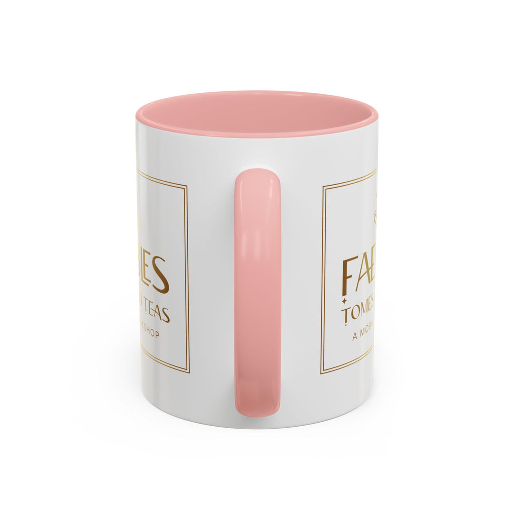 Faebles Tomes and Teas Accent Coffee Mug — Gold Logo Bookshop Ceramic Mug (11/15oz)