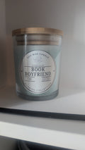 Book Boyfriend 7 oz soy wax candle by Bonded Glow