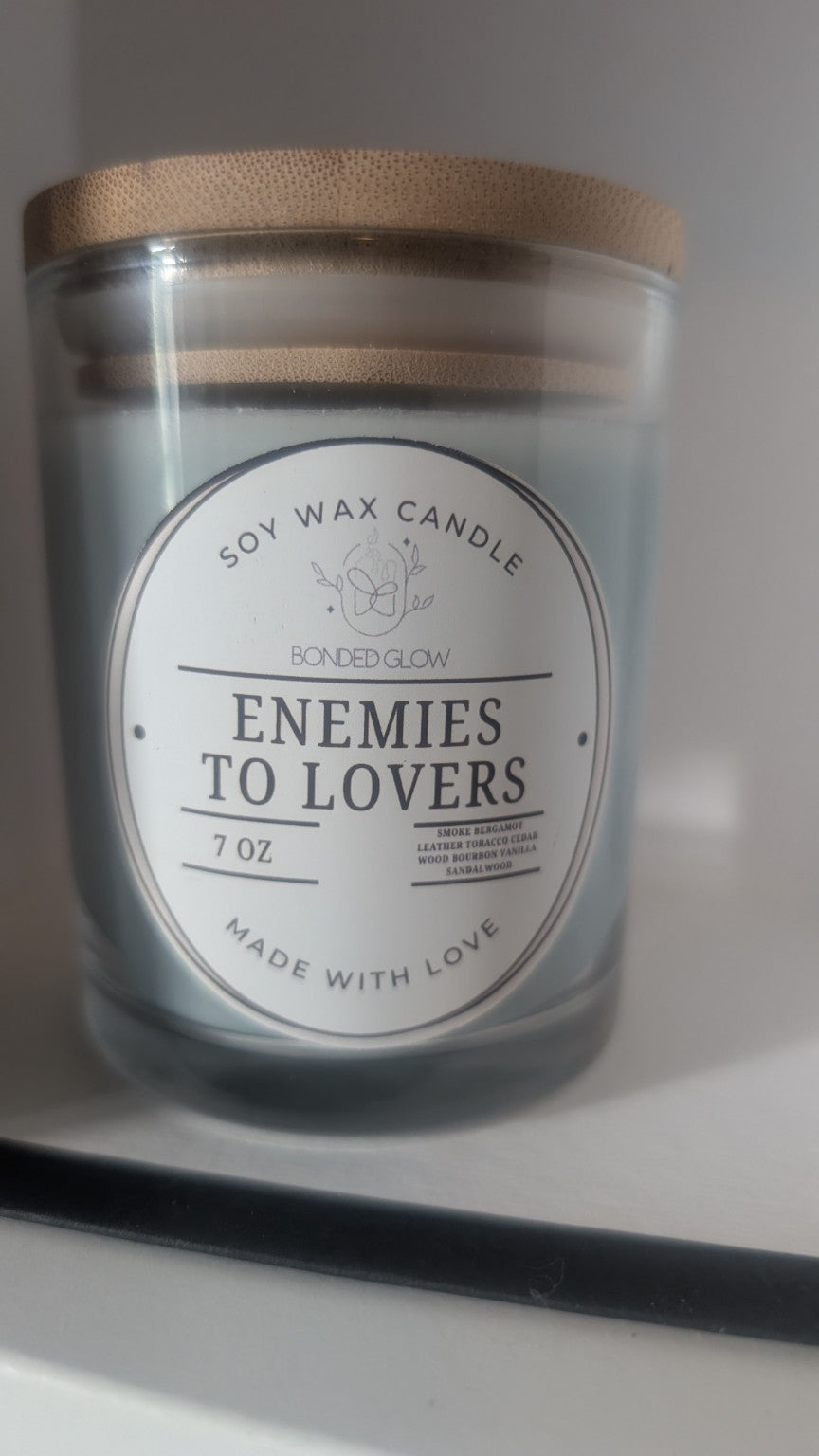Enemies to Lovers 7 oz soy wax candle by Bonded Glow
