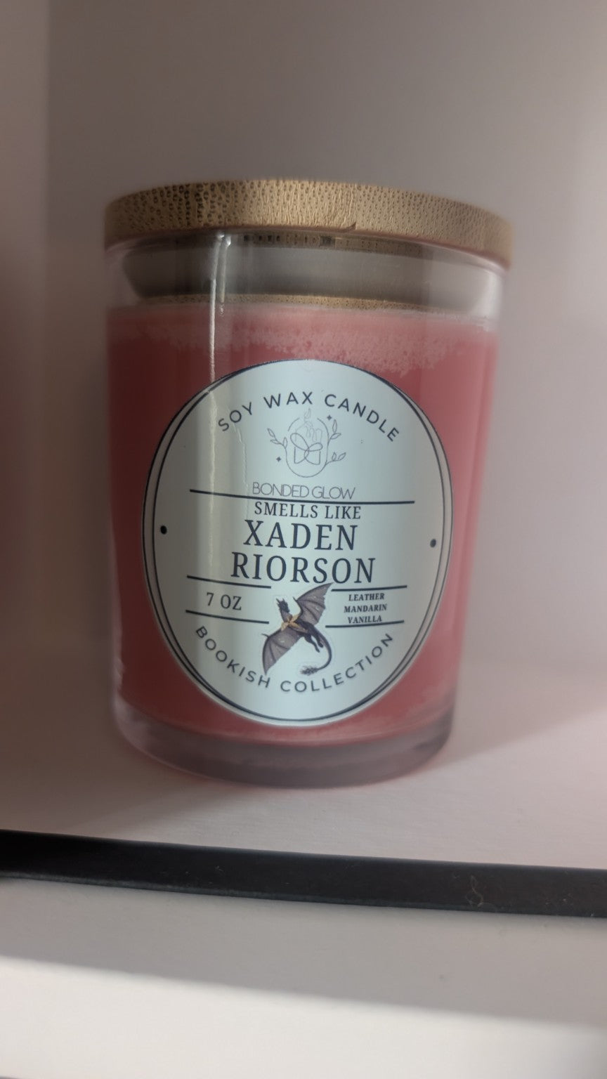 Smells Like Xaden Riorson 7 oz soy wax candle by Bonded Glow