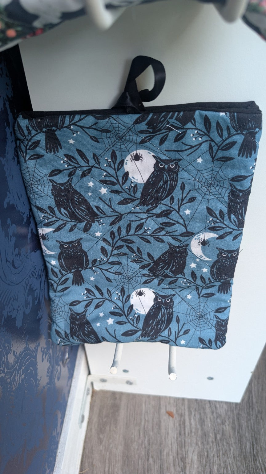 Midnight Owls quilted book sleeve