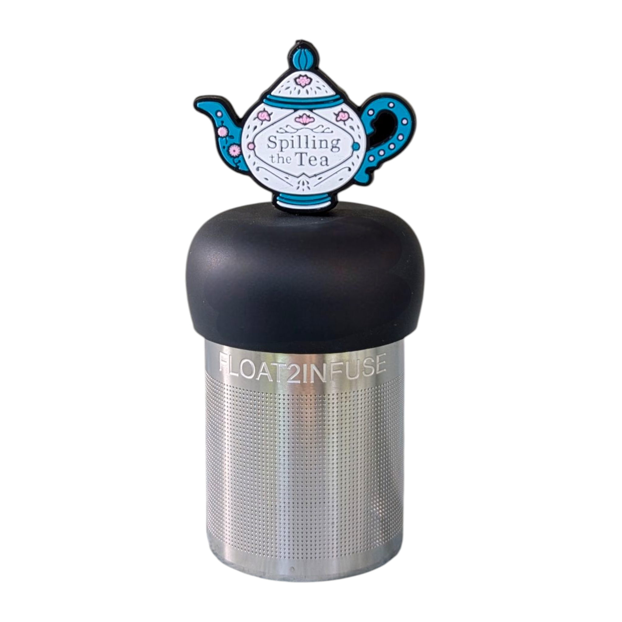Spill the Tea | Floating Tea Infuser | Black Base | Blue