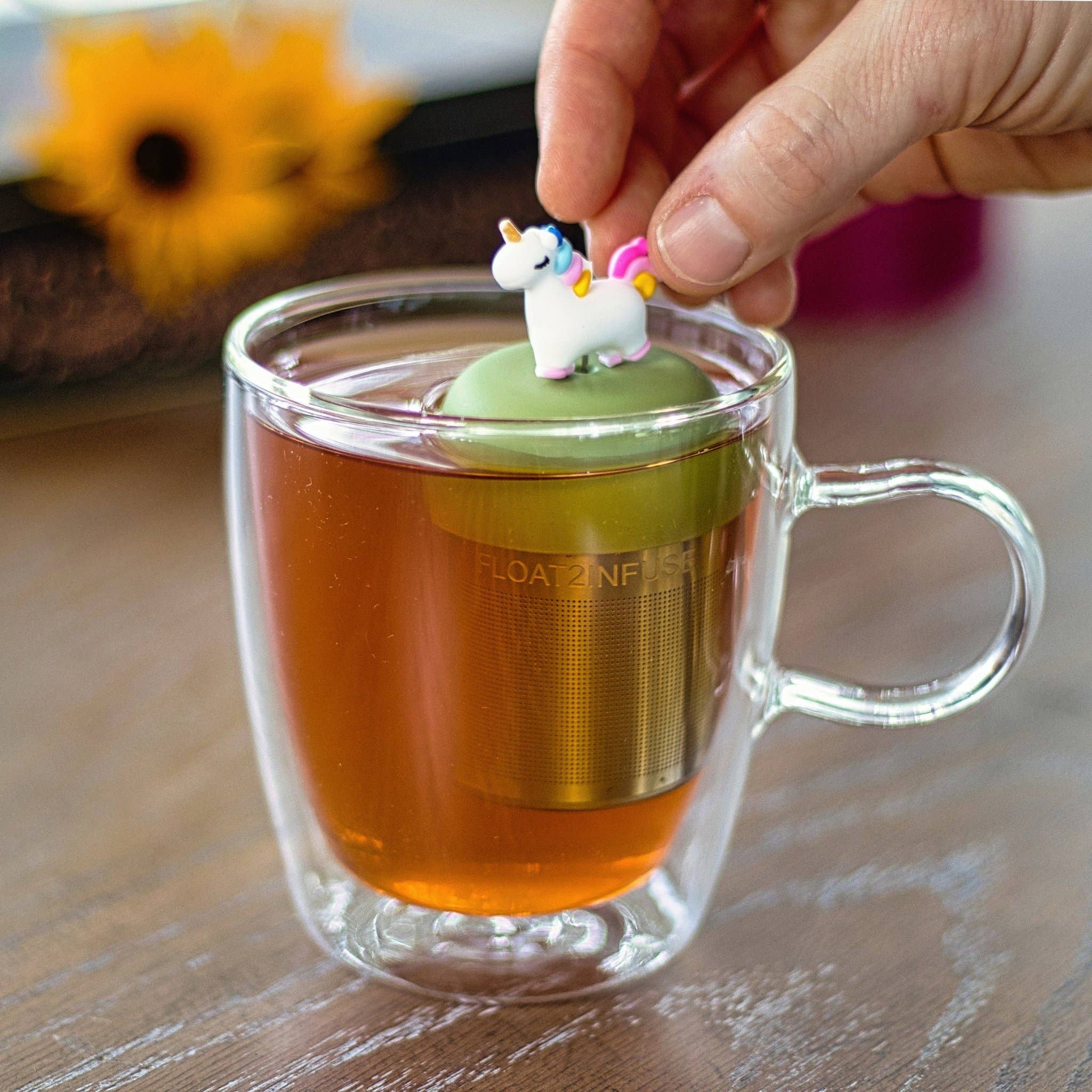 Sparkly Unicorn | Floating Tea Infuser | Green Base | White
