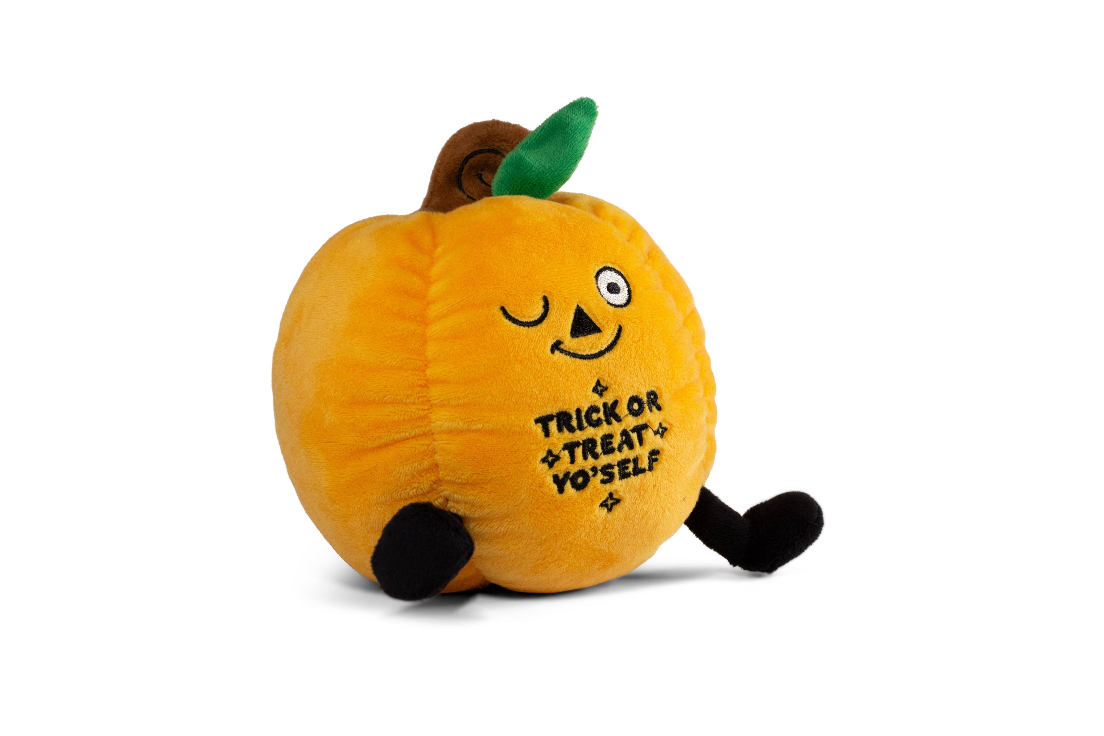 Plush Pumpkin  Trick Or Treat  Soft Cuddly Toy Funny Cute