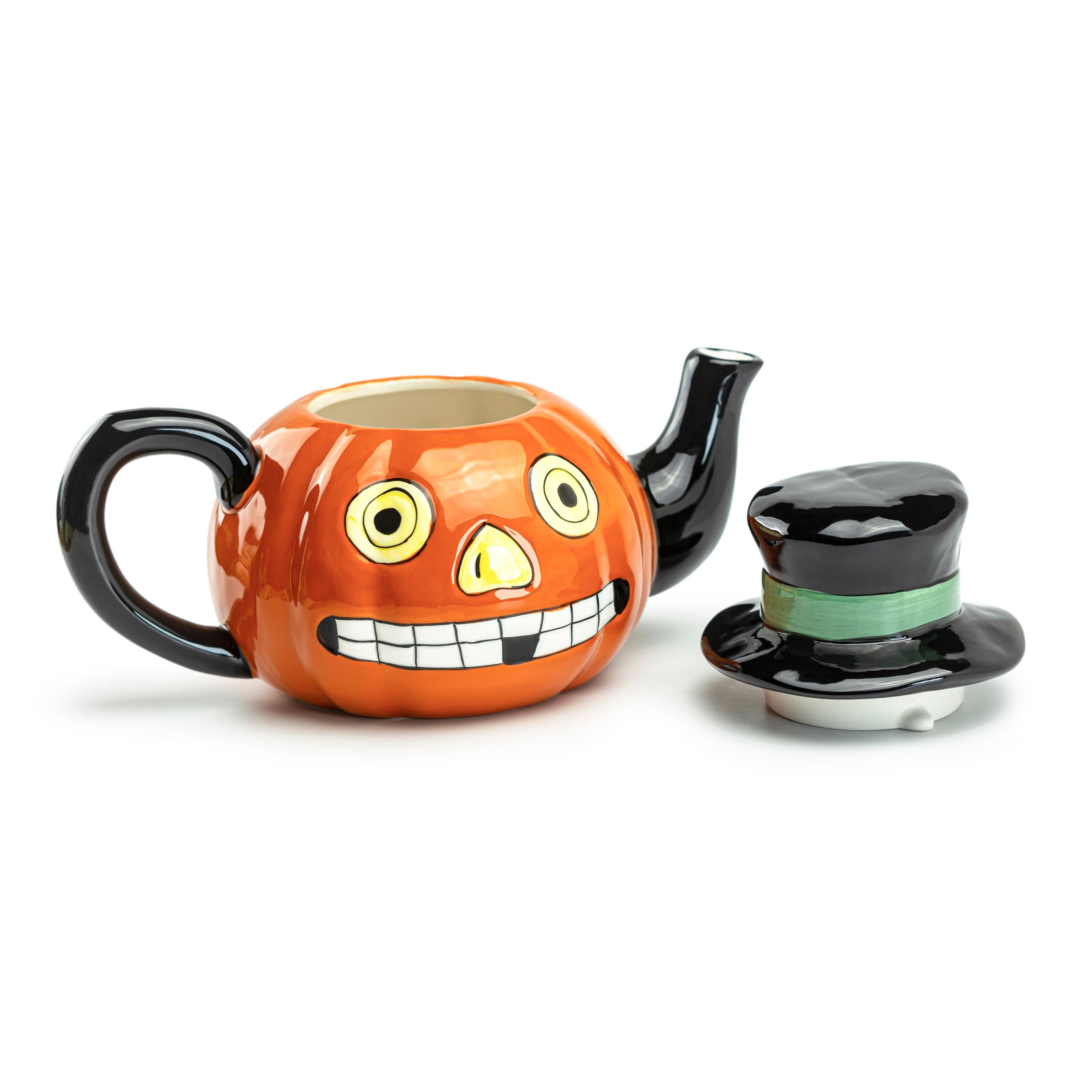 Halloween Jack O' Lantern Pumpkin 38oz Teapot