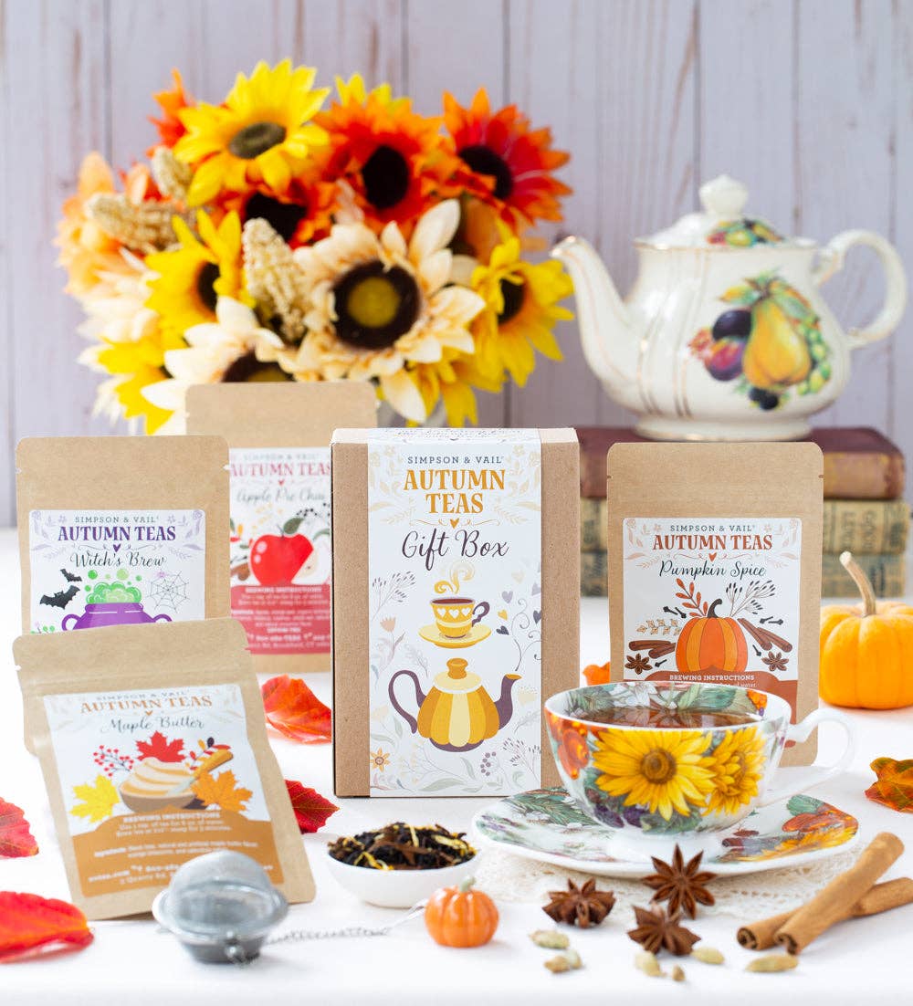 Autumn Teas Gift Box, Four 3/4oz Packets, Loose Tea