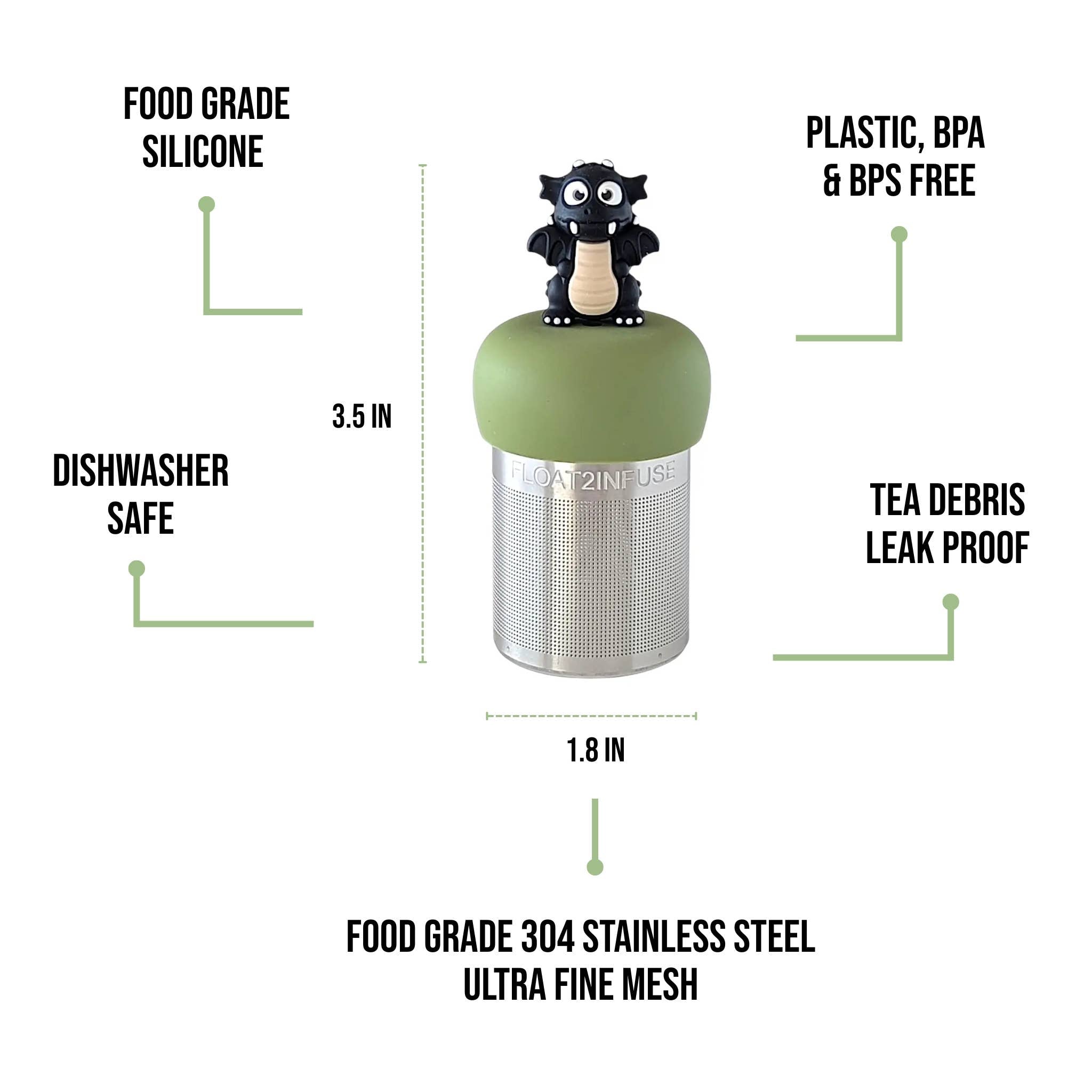 Floating Black Dragon Tea Infuser | Loose Leaf | Green Base