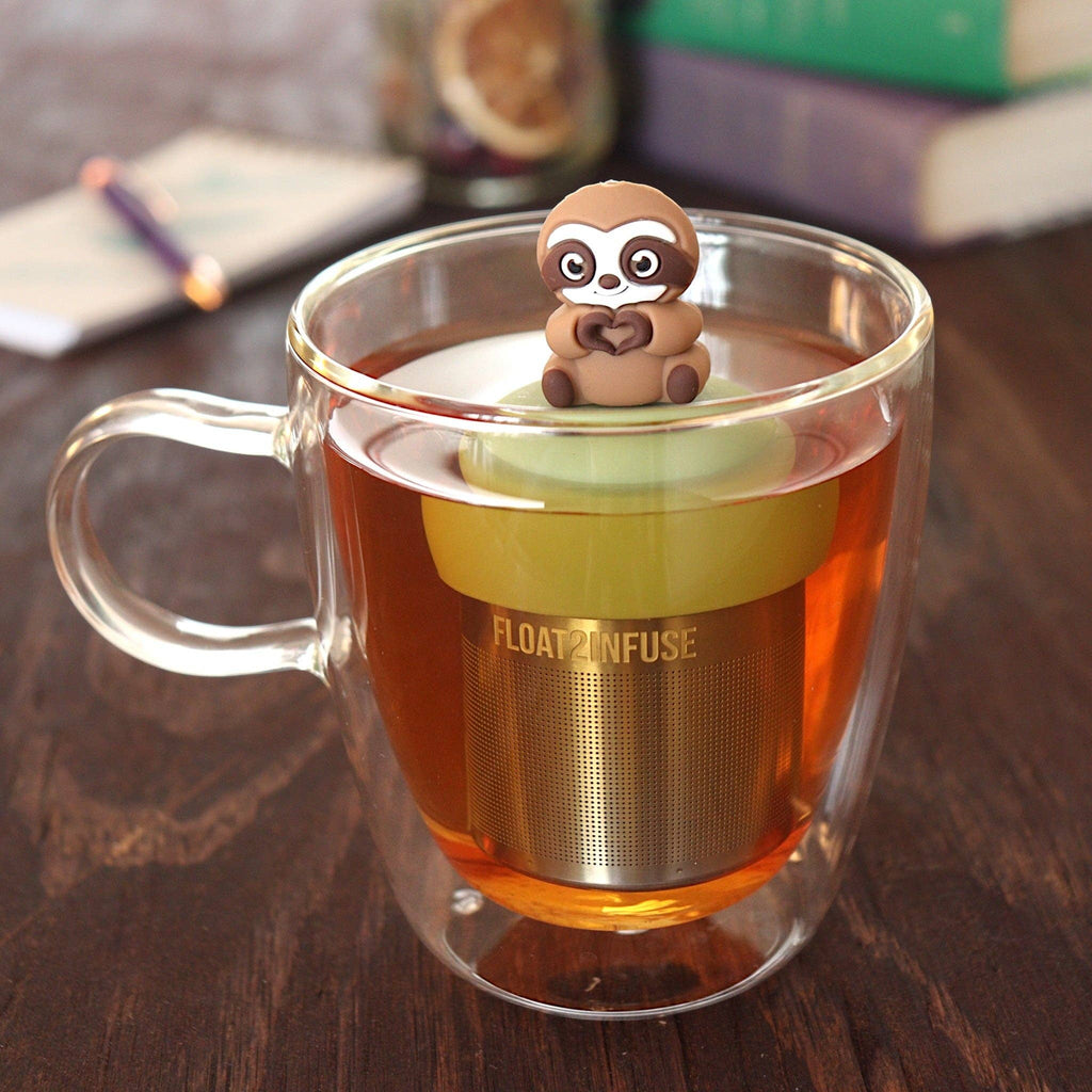 Heart Sloth| Floating Tea Infuser | Green Base | Brown Sloth