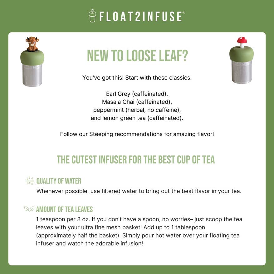Crazy Cat Lady | Floating Tea Infuser | Green Base | White