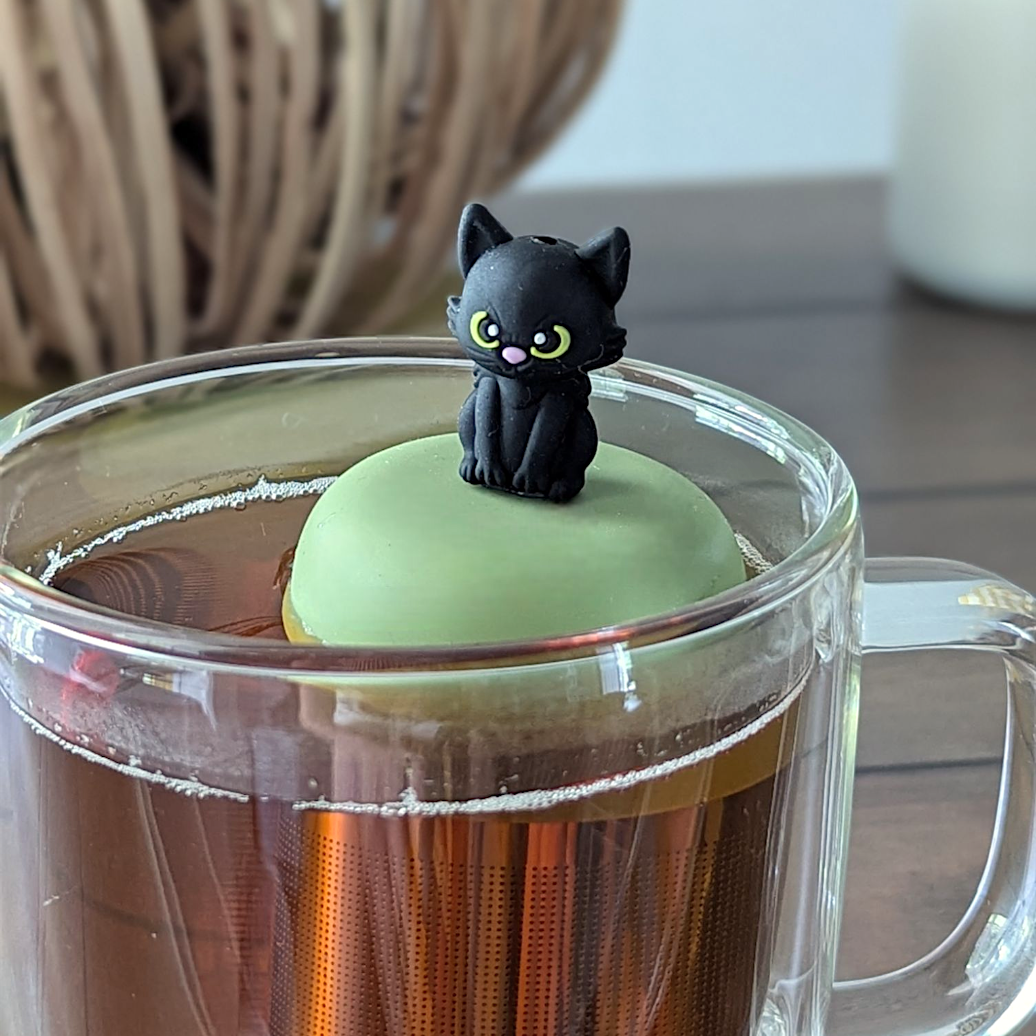 Halloween Cat | Floating Tea Infuser | Green Base | Black