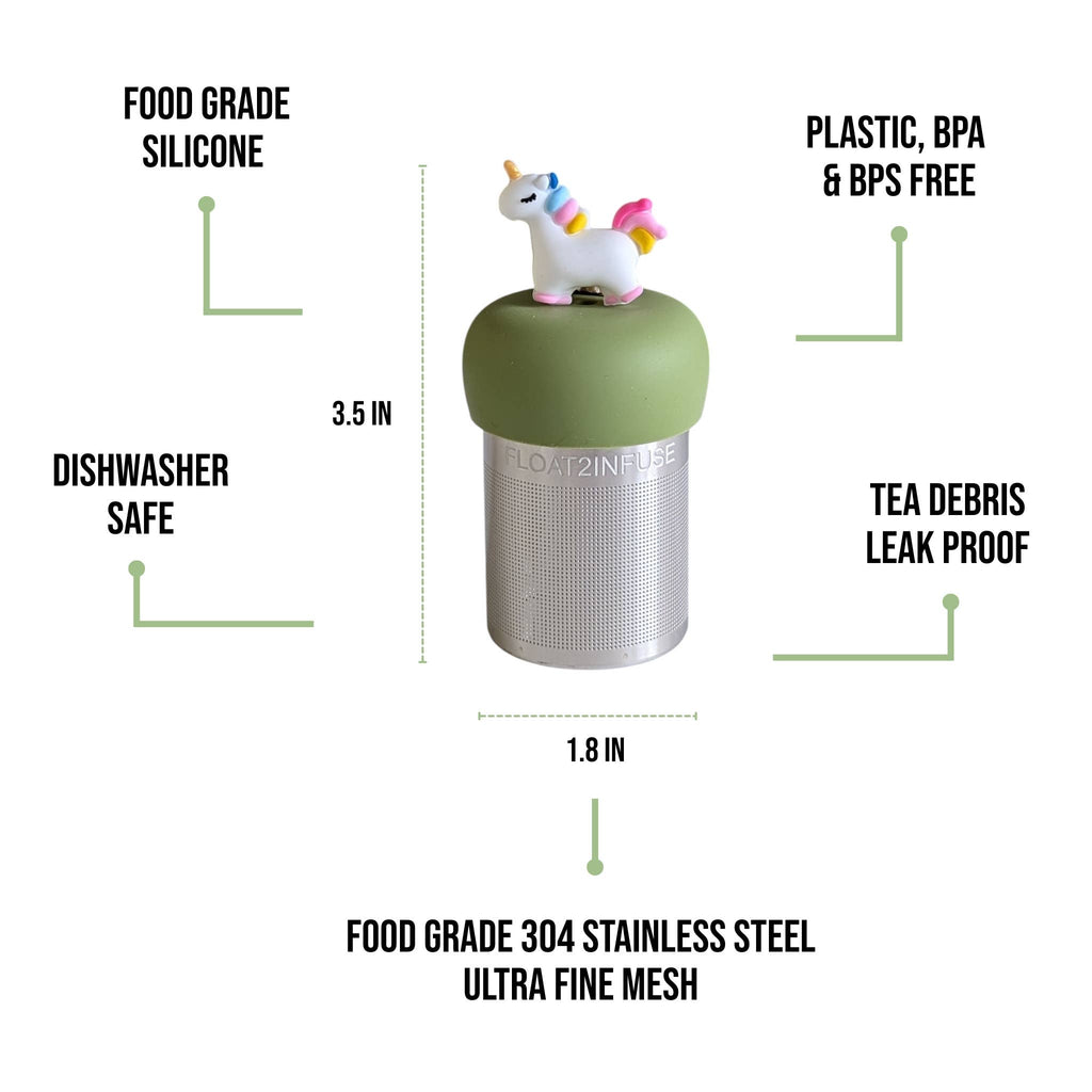 Sparkly Unicorn | Floating Tea Infuser | Green Base | White