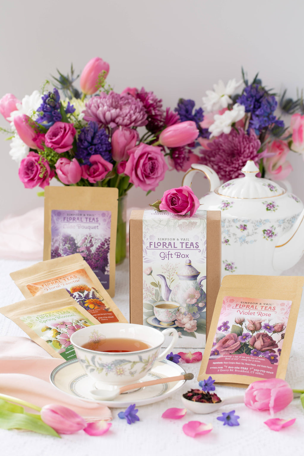 Floral Tea Sampler Gift Box - 4 Packages