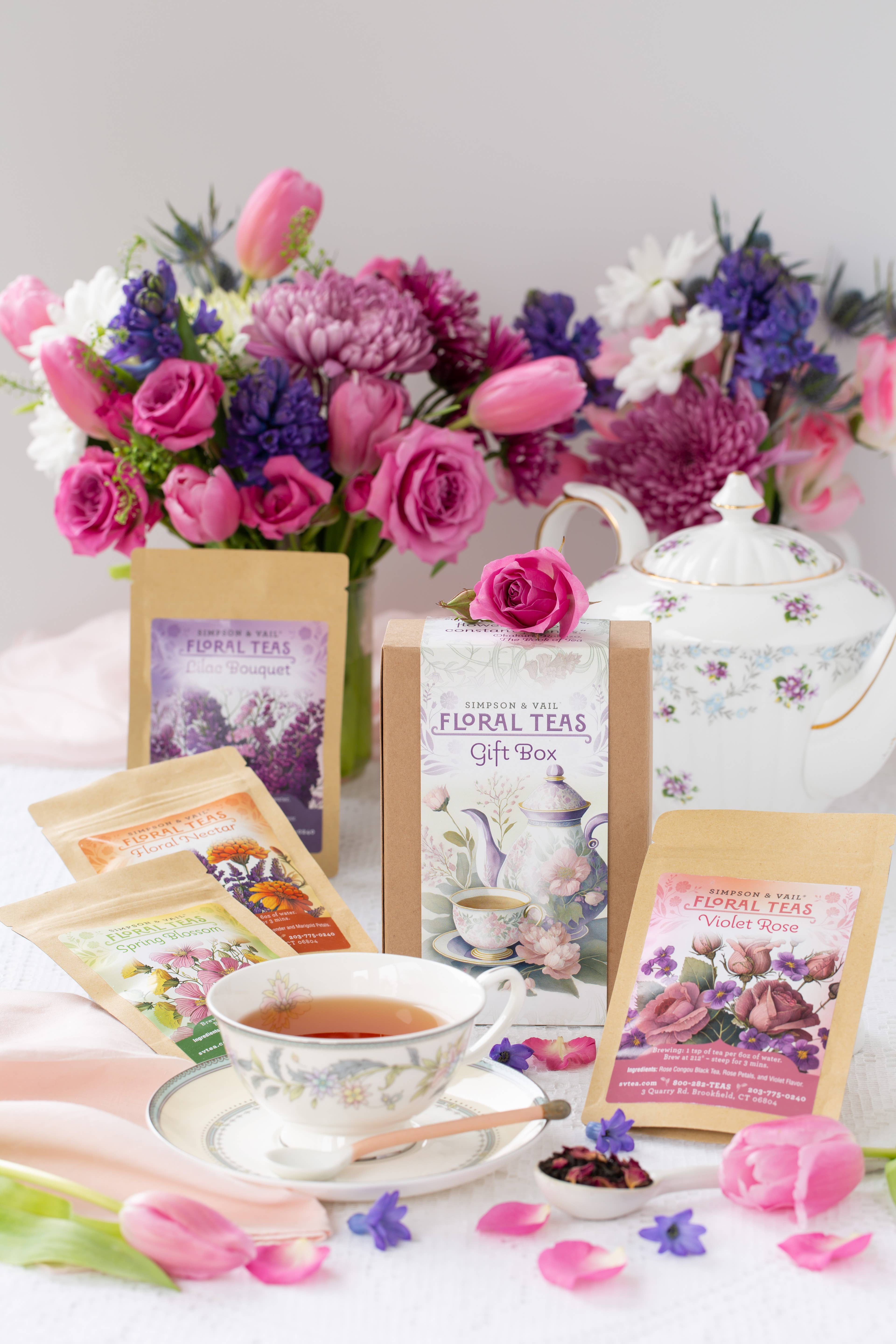 Floral Tea Sampler Gift Box - 4 Packages