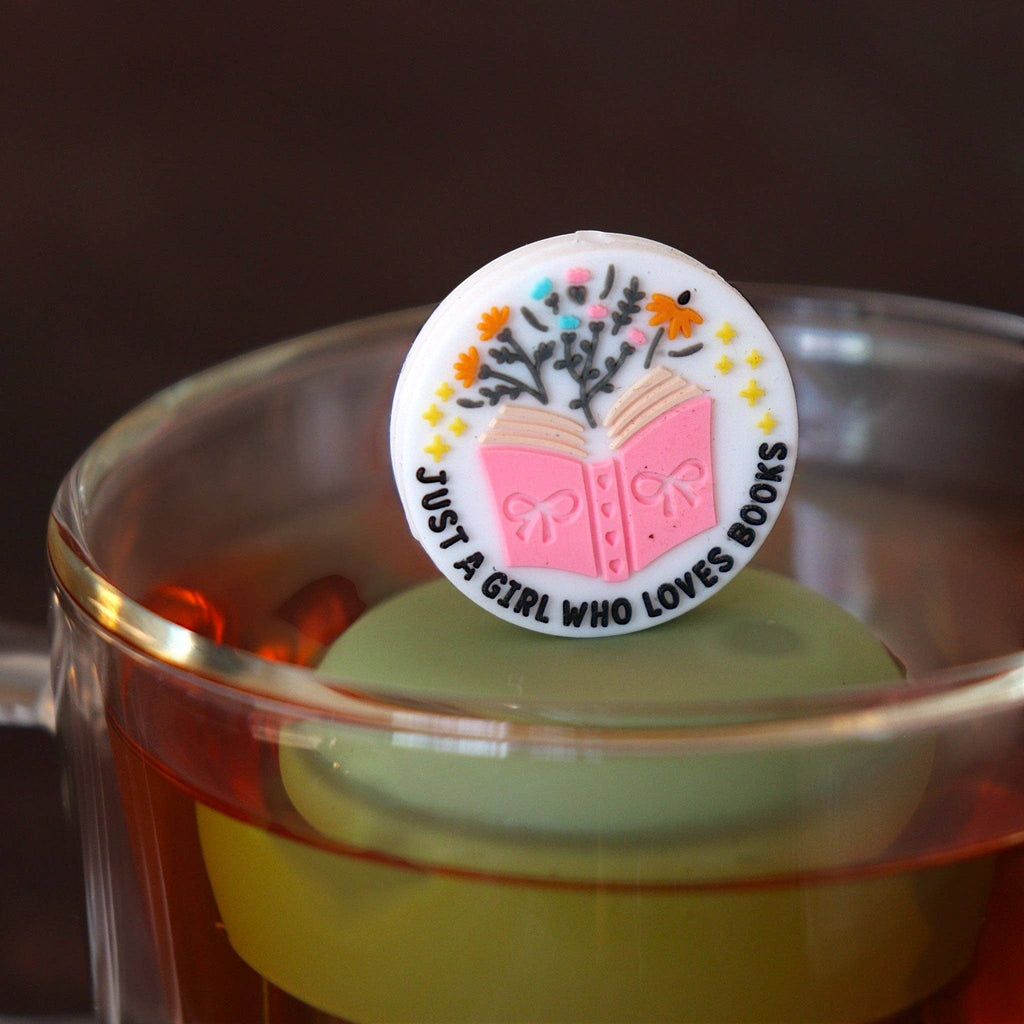 Girls Love Books| Floating Tea Infuser | Green Base | Pink