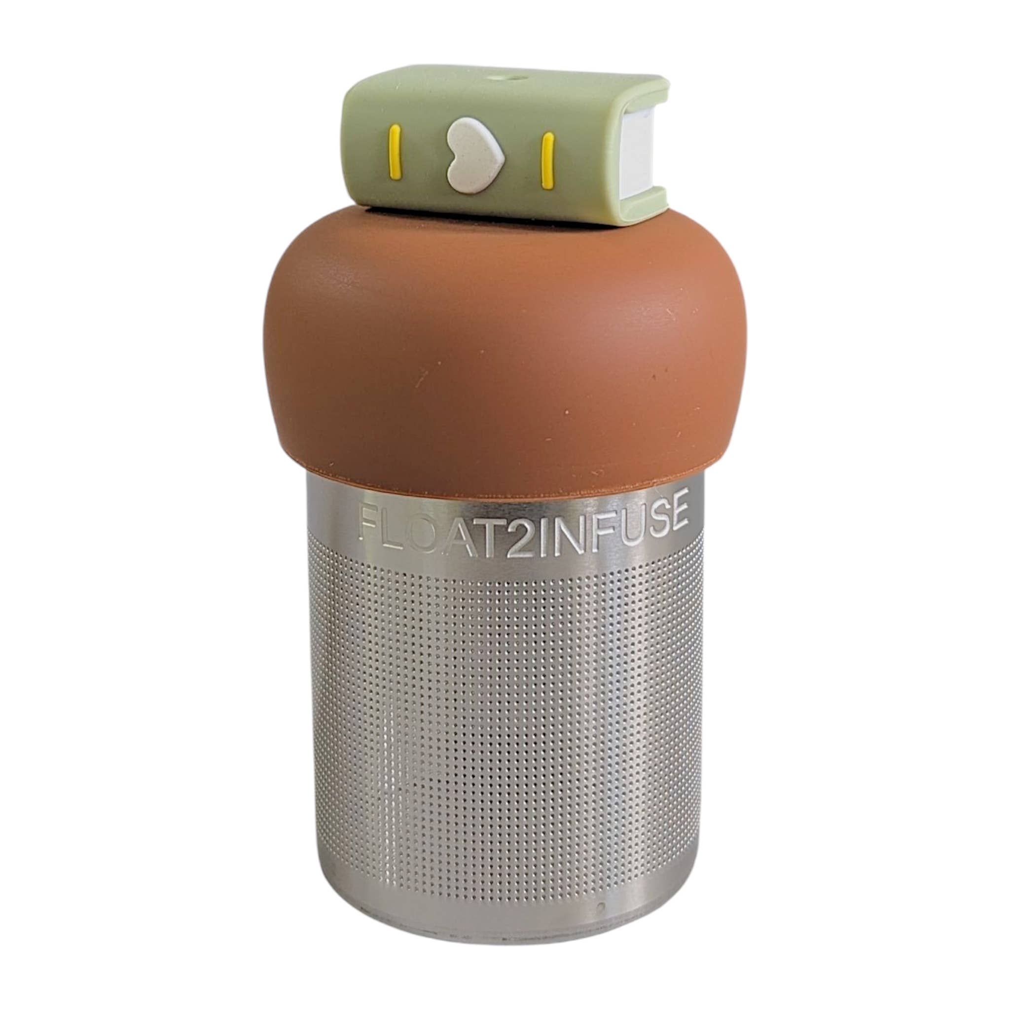 Green Heart Book | Floating Tea Infuser | Light Brown Base