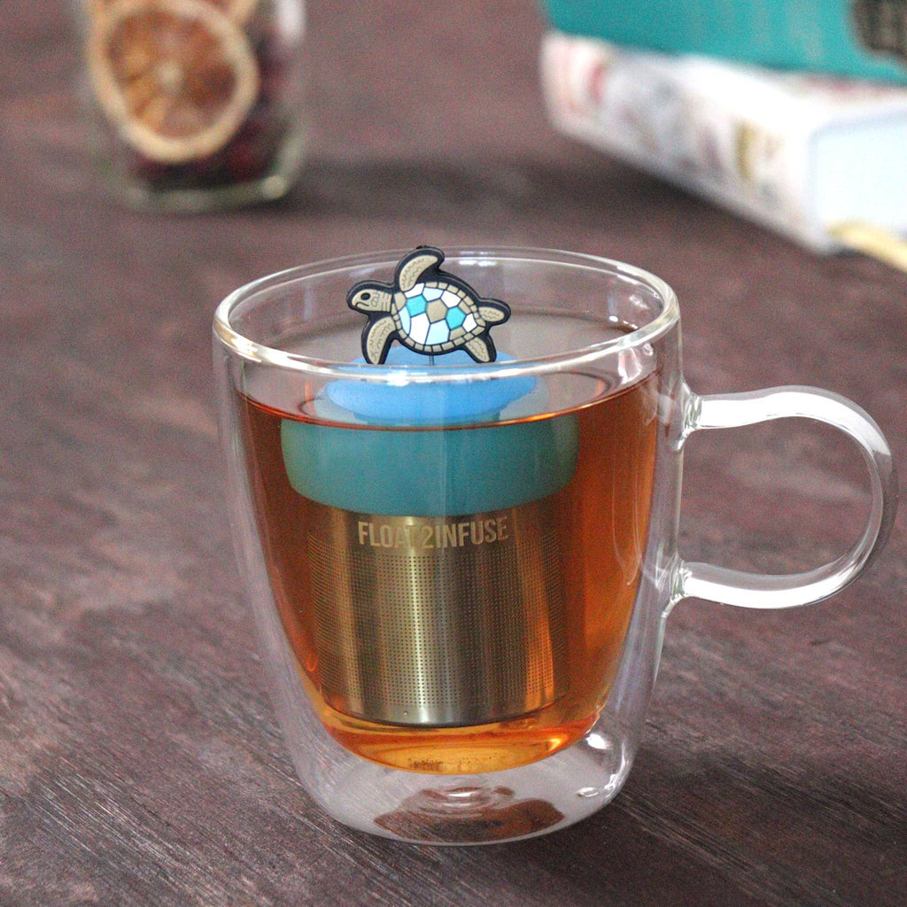 Sea Turtle | Floating Tea Infuser | Blue Base |Green Turtle