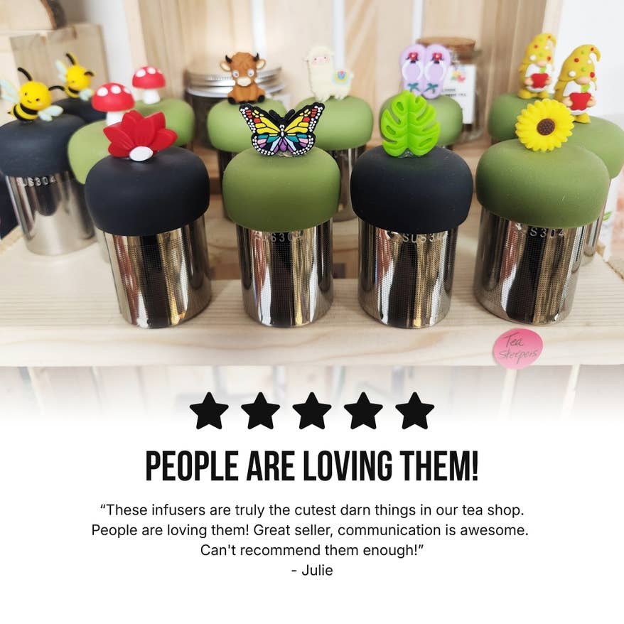 Crazy Cat Lady | Floating Tea Infuser | Green Base | White
