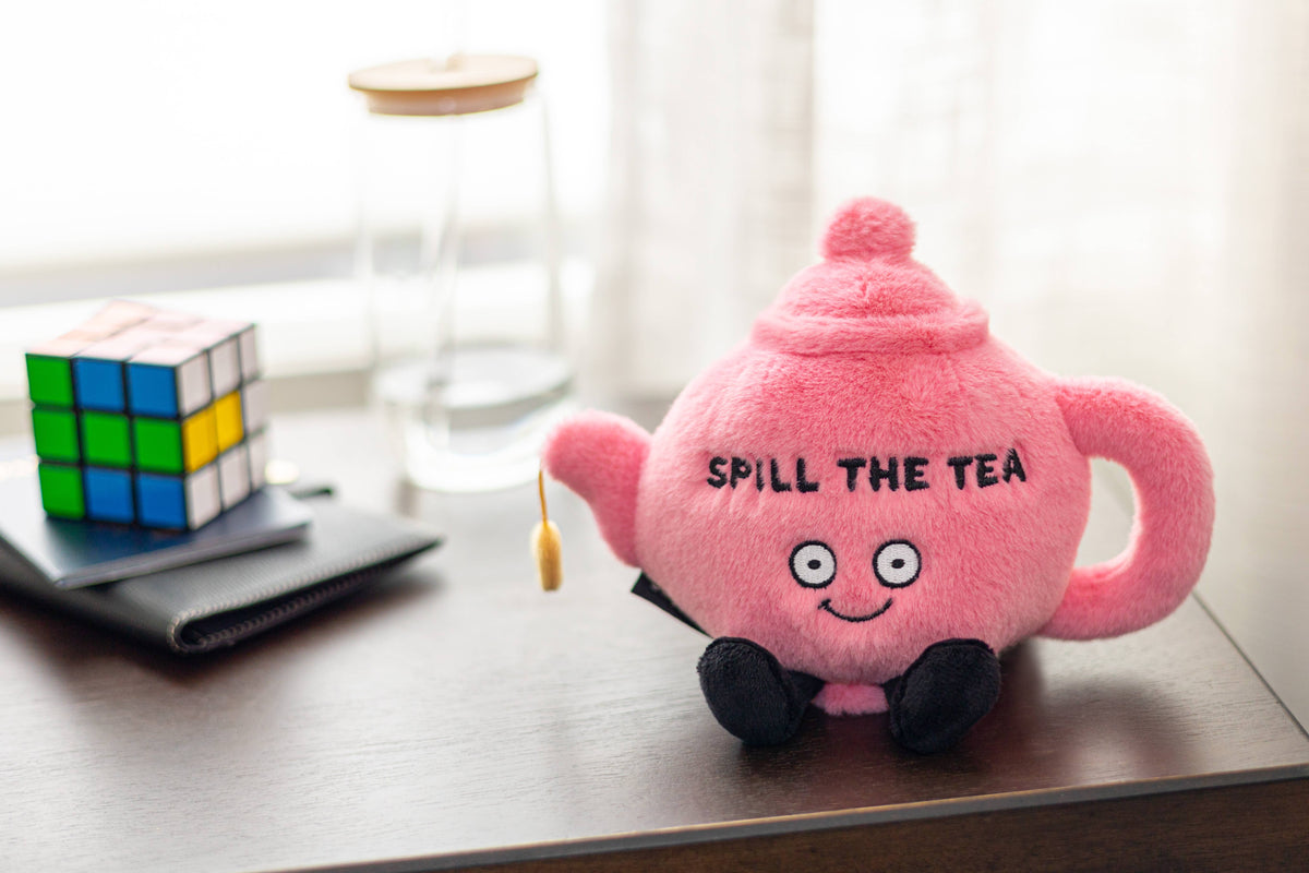 Spill The Tea Plushie Soft Cuddly Teapot Toy Funny Cute