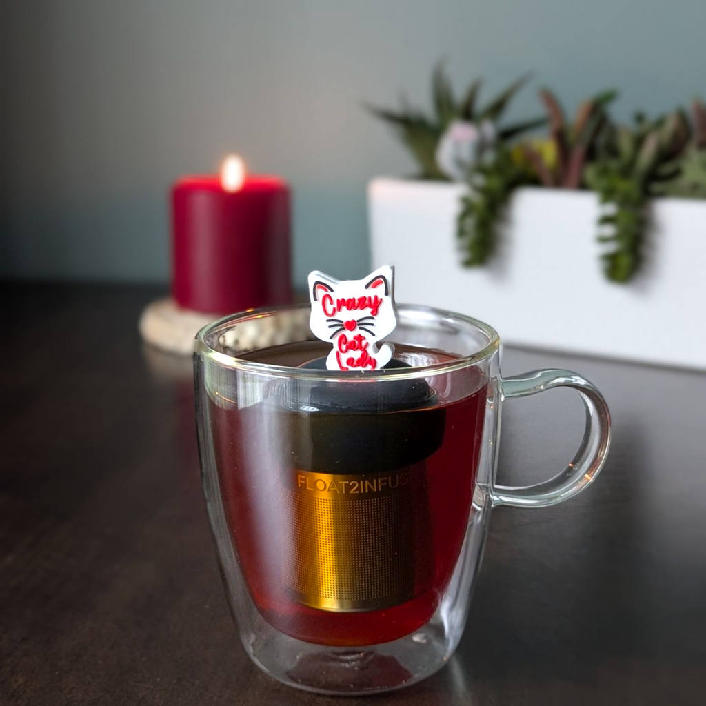 Crazy Cat Lady | Floating Tea Infuser | Green Base | White